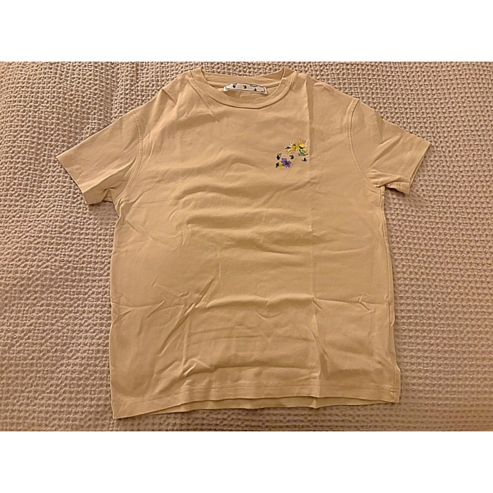 OFF WHITE BEIGE LOGO TEE